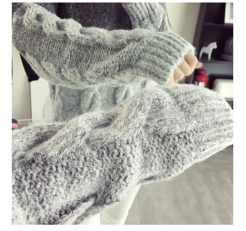 2017 Sleeve women's sweater Loose Knit sweaters Blanche New Winter Woman Clothing And Pullovers Vestidos MMY16852 | Женская одежда
