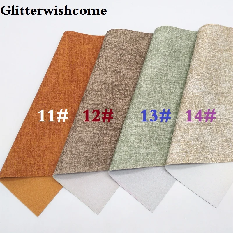 Ткань Glitterwishcome 21x29 см размер A4 винил для бантов тисненная льняная зернистая кожа