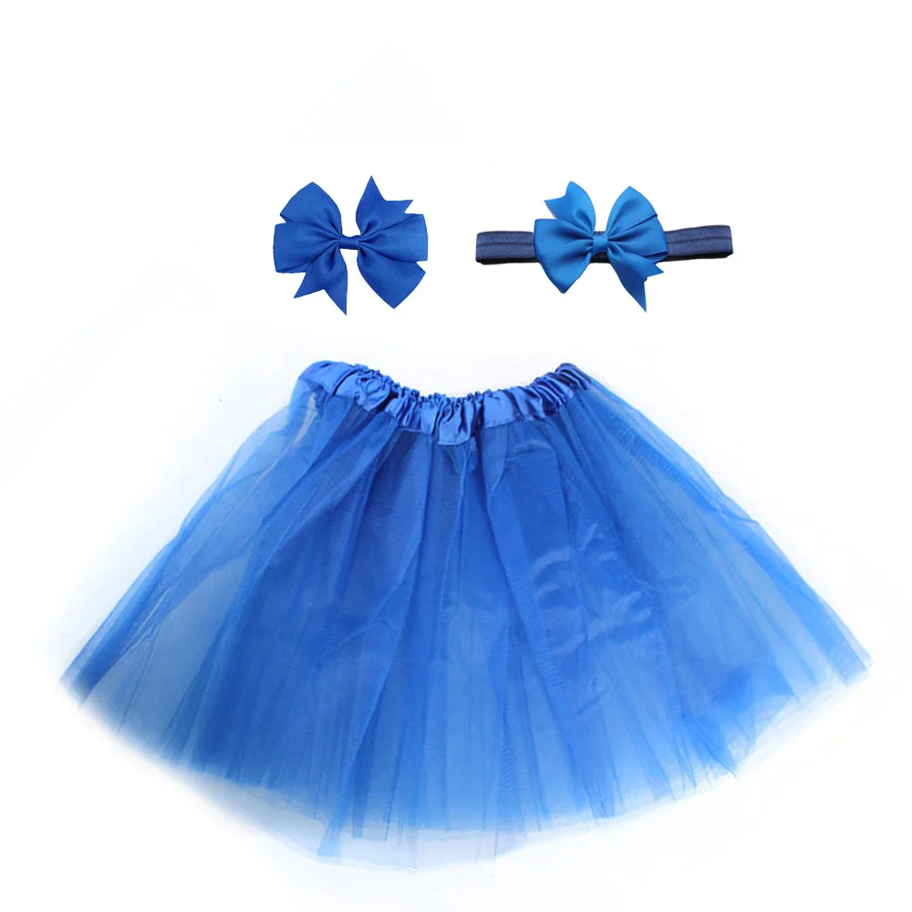 Baby Girl Tulle Tutu Skirt and Headband Hair Clip Sets Newborn Photography Props Newborn Baby Birthday Gift 13 Colors images - 6