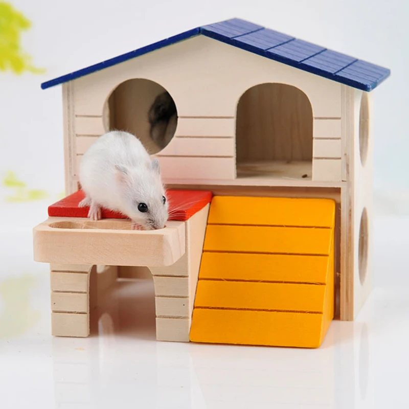 Двухслойная комната для небольшого животного хомяка белка играть спальный дом