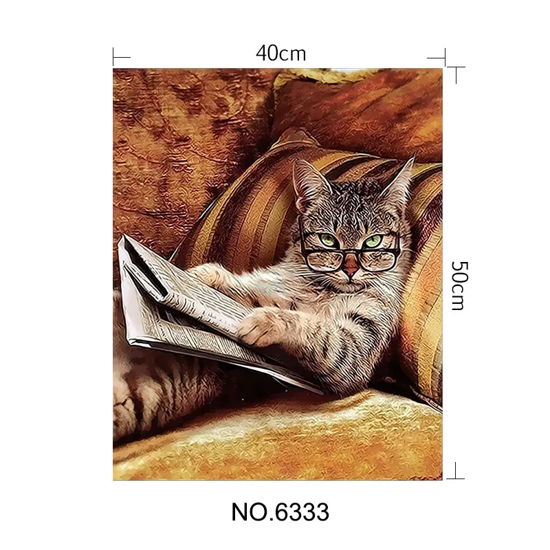 6333 Бескаркасные абстрактные кошки животные DIY краски по номерам акриловые краски на холсте Рисование краски по номерам уникальный подарок на стену - Цвет: 6333