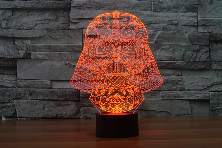 Star Wars 3D визуальный ночь светодиодная настольная черный воин выключатель лампы luminaria-де-меса de лампе таблице usb чрезвычайных lampara Lampen