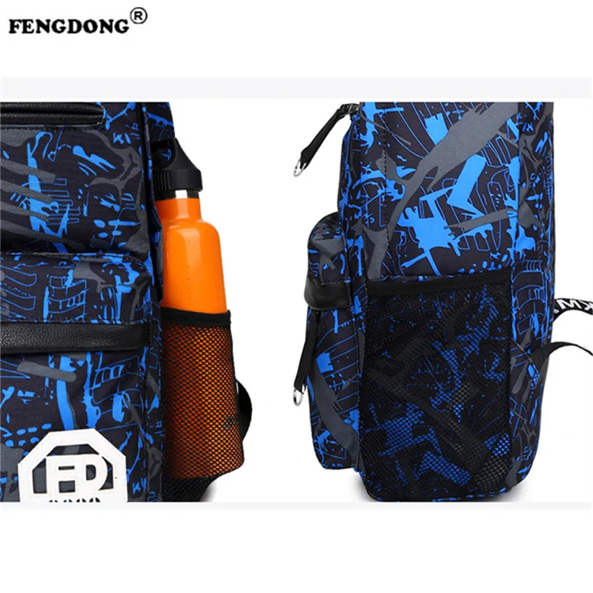 Fengdong мужской рюкзак для подростков ноутбук backbag молодежи Водонепроницаемый