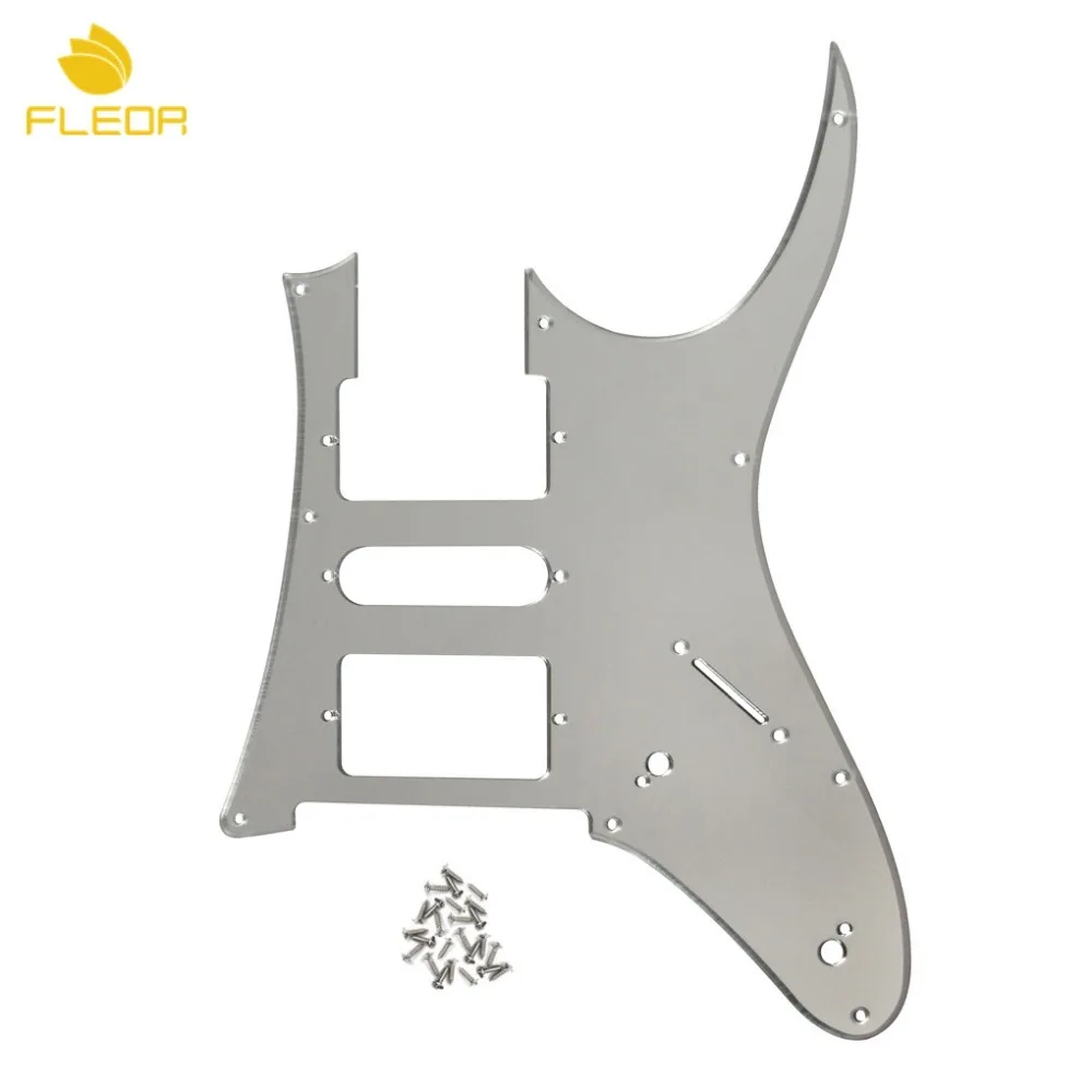 FLEOR 9 отверстий для электрогитары Pickguard HSH Scratch Plate w/Винты RG 7V Style гитары серебряное