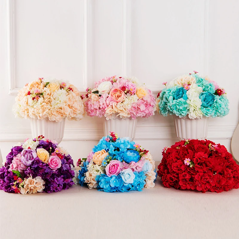 35cm Wedding Rose Hydrangea Flower Ball 10pcs/lot Artificial Wall Backdrop Decoration Table Centerpiece | Дом и сад