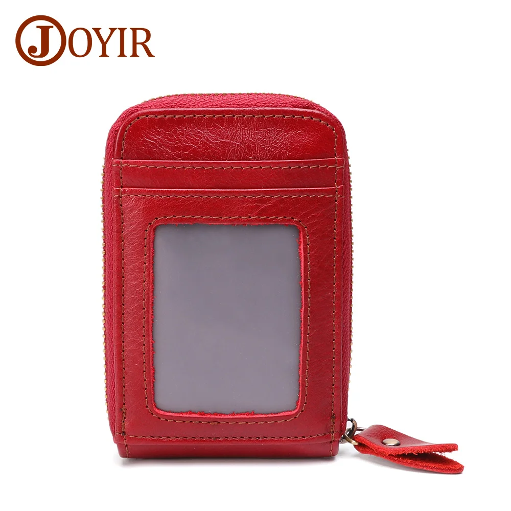JOYIR New Ladies Wallet Genuine Leather Purse Fashion Rfid Card Holders 14 Card Position Wallet Women Credit Card Female Handbag