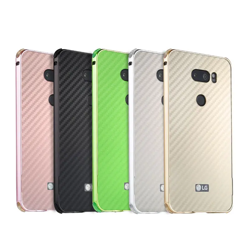 For LG V 30 V30 H930 H933 Case Aluminum Metal Frame+Carbon Fiber Hard Cover for Shockproof Phone Shell |