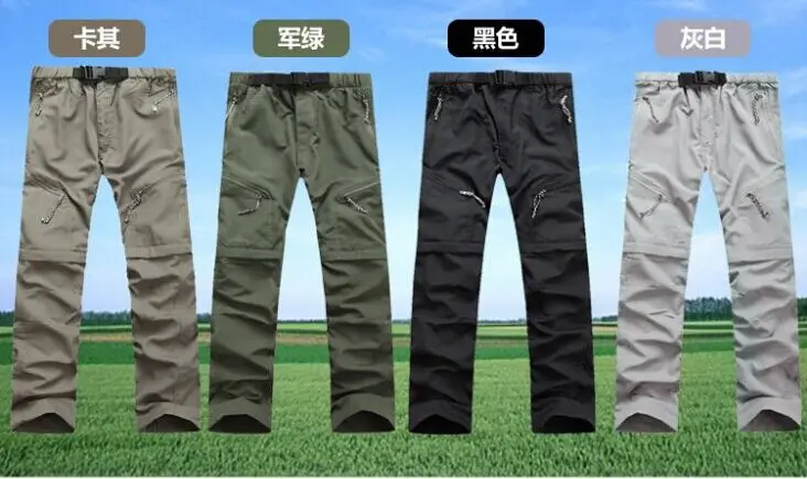 Мужские летние съемные брюки для улицы быстросохнущие с УФ защитой дышащие