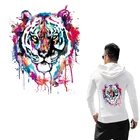 Разноцветные Переводные патчи с тигром для одежды, наклейки с животными на одежду, декоративные аппликации DIY, оптовая продажа