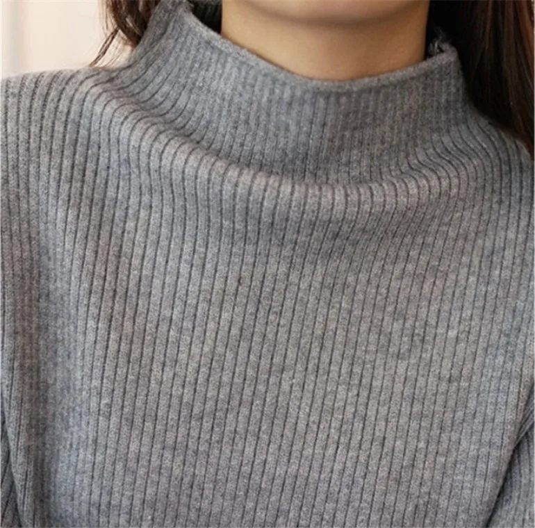 Wixra Winter Spring Lantern Sleeve Sweater Loose Casual Soft Turtleneck Basic Solid Knit top Wear Pullovers For Women | Женская одежда