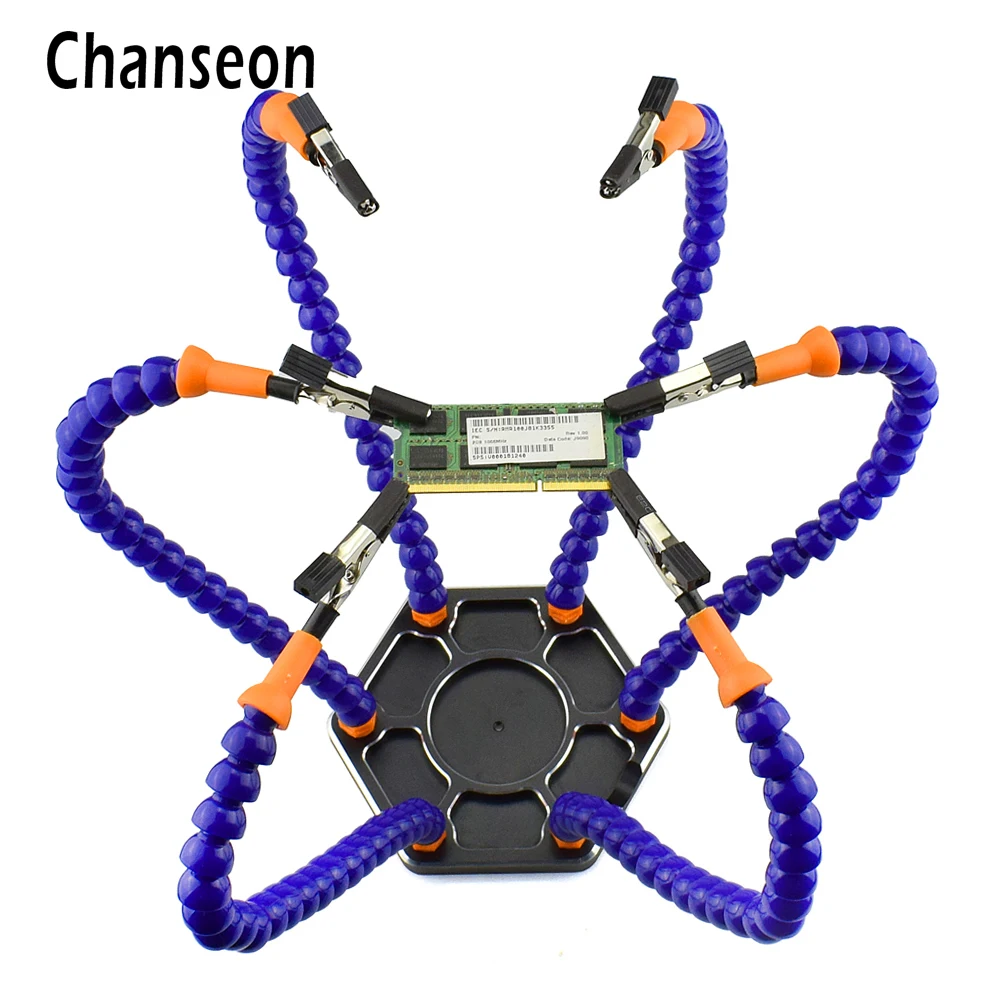 Chanseon Third Hand Multi Soldering Helping Hands Tool with 6pcs Flexible Arms for PCB Board Assembly Repair Station | Инструменты