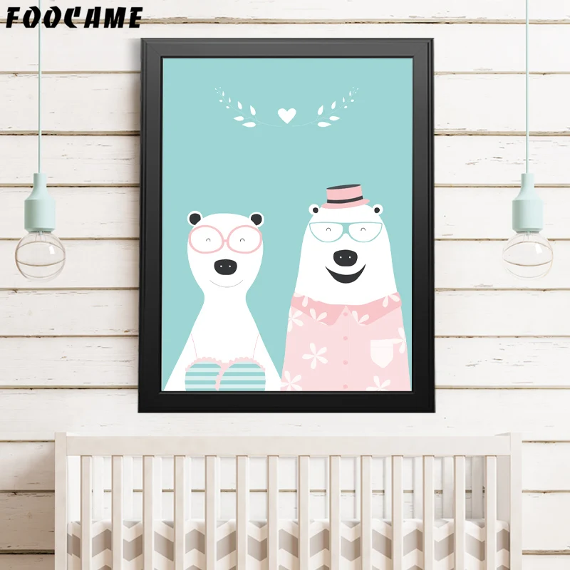 Фон с изображением полярного медведя плакаты любовью и принтами художественная