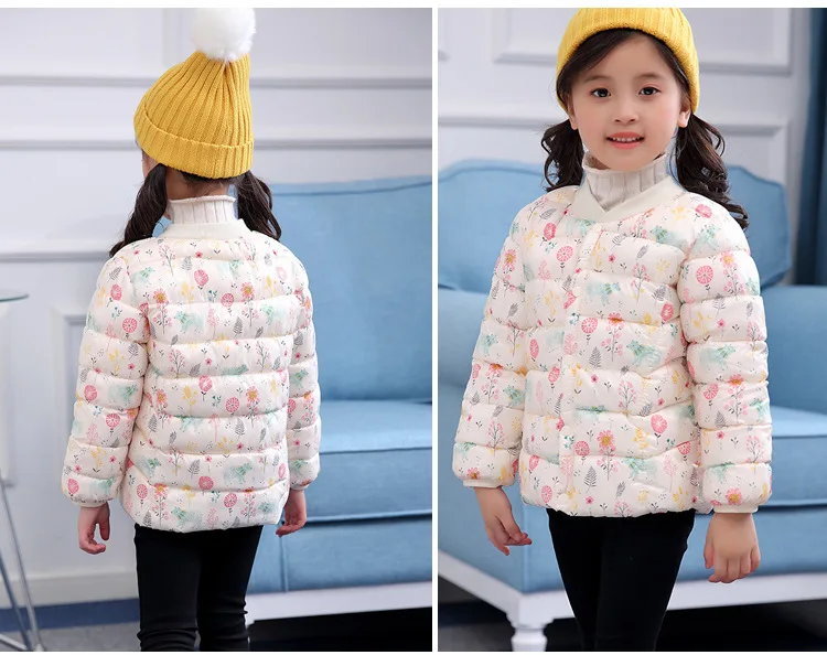Новинка 2018 хлопковое пальто для девочек осень и зима модная детская теплая
