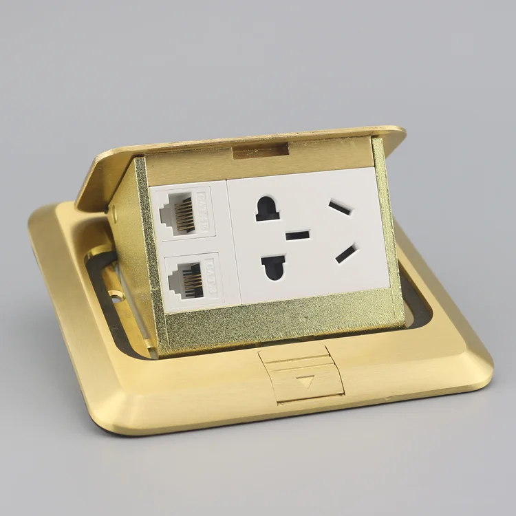 Выдвижная розетка для пола SeTo Сетевая RJ45 Cat5e + Tel RJ11 Cat3 с пятью отверстиями