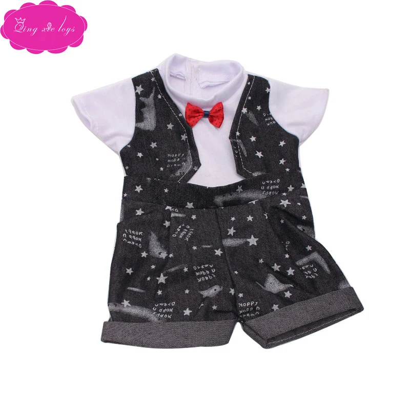 43 см детская одежда куклы американский мальчик кукла черный костюм платье