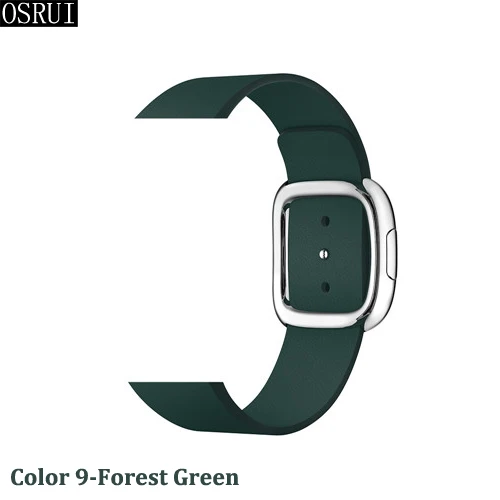 9-Forest Green 42 мм 38 мм Современная Пряжка для apple watch ремешок correa 44 мм 40 мм iwatch ремешок 4 3 2 1 кожаный браслет аксессуары для apple watch - Цвет ремешка: 9-Forest Green