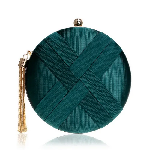 YM1225green SEKUSA, Модный женский клатч кошелек сумка с кисточками, металлические роскошные маленькие вечерние, свадебные женские вечерние сумочки смешанных цветов - Цвет: YM1225green