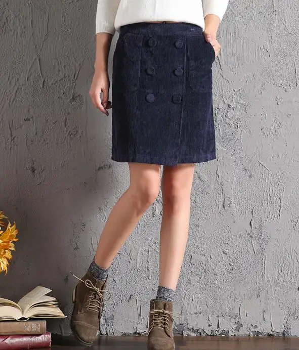 Женская Осенняя Вельветовая юбка большого размера|corduroy skirt|half skirta skirt |