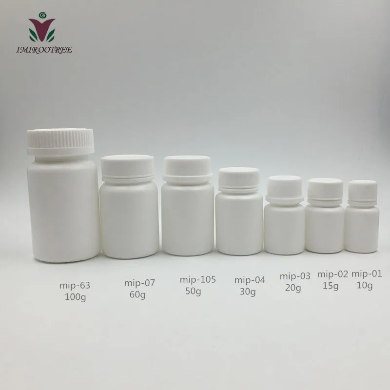 12 шт. 10cc 15cc 20cc 30cc 50cc 60cc 100cc HDPE пустой белый контейнер для таблеток капсулы бутылки для медицинской упаковки