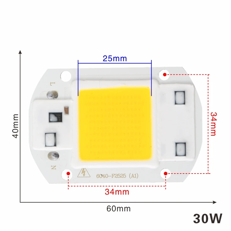 Светодиодный чип COB 110 в 230 В 220 В 10 Вт 20 Вт 30 Вт 40 Вт 50 Вт вход IP65 Smart IC DIY Светодиодный прожектор Прожектор