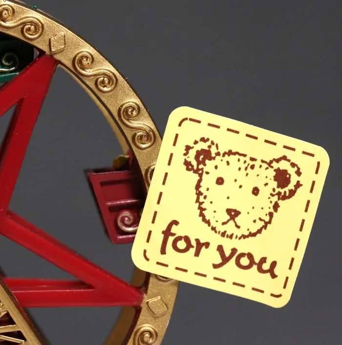 320 шт./лот декоративные наклейки желтый Мишка Тедди для вас герметичная бирка