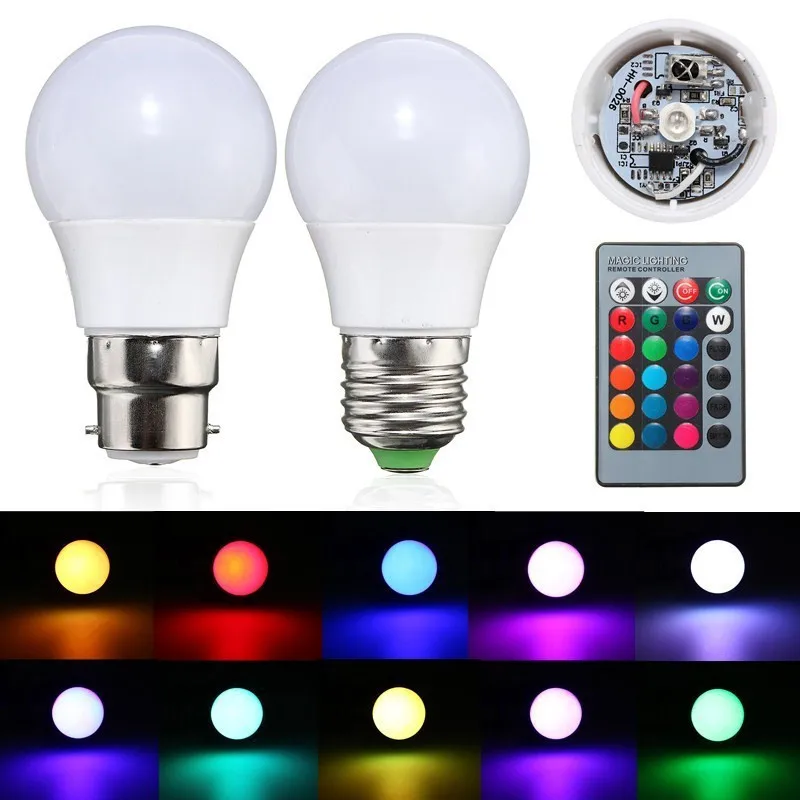 Dimmable RGB светодиодный светильник Цвет изменения лампа + 24 ключ пульта