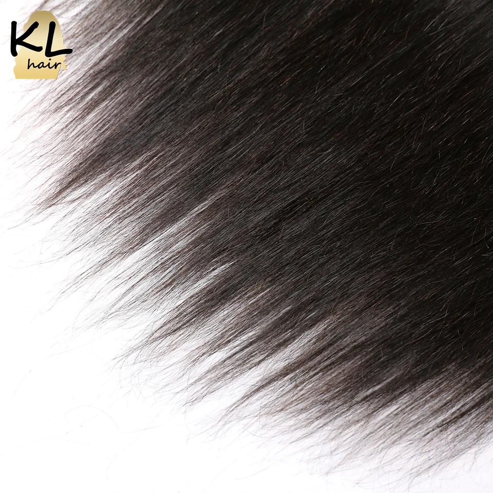 KL Hair предварительно выщипанные прямые 13x6 уха до кружева лобовое закрытие с