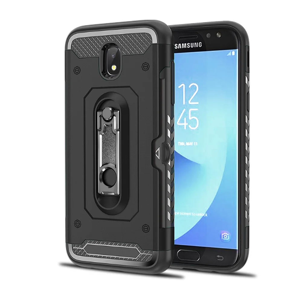 Для samsung Galaxy J5/J530 J7/J7 Pro/J730(EU) Силиконовые противоударные чехлы с кошельком держатель для карт металлическая подставка