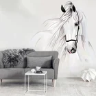 Фотообои на заказ для стен спальни, 3D Ручная роспись, Белая лошадь, абстрактное искусство, настенная живопись, украшение для гостиной