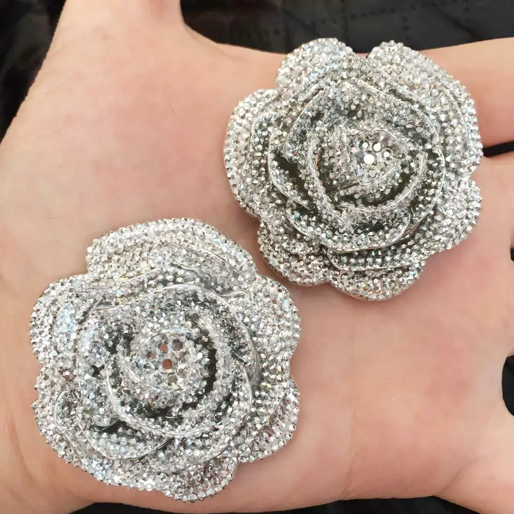 2Pcs resin 46mm Big rose Flat back rhinestone scrapbook DIY Wedding half beads ornaments craft PF561 | Украшения и аксессуары