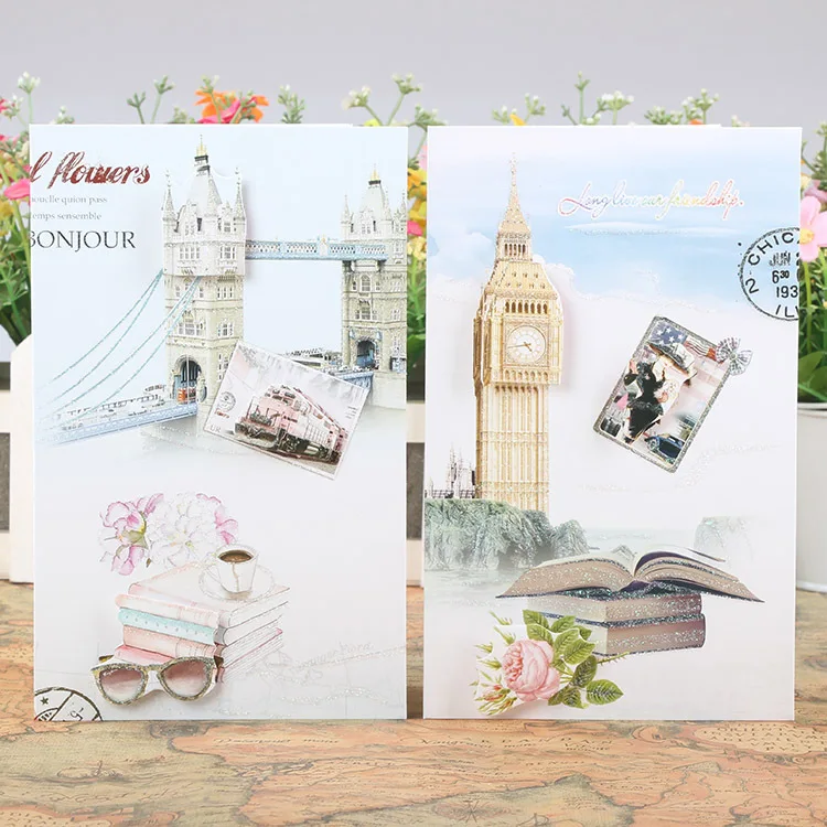 New Arrival High Qulity Hand-Made 8pcs Eiffel Tower Christmas Cards Greeting Wish card Birthday Thanksgiving Day |