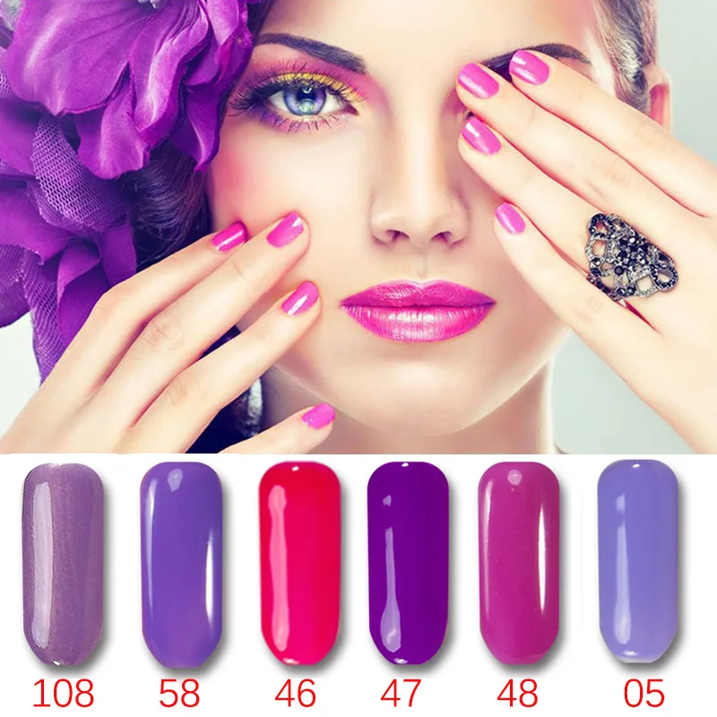 MSHARE 1 шт. фиолетовая серия Цветной Гель лак для ногтей УФ светодиодный дизайна