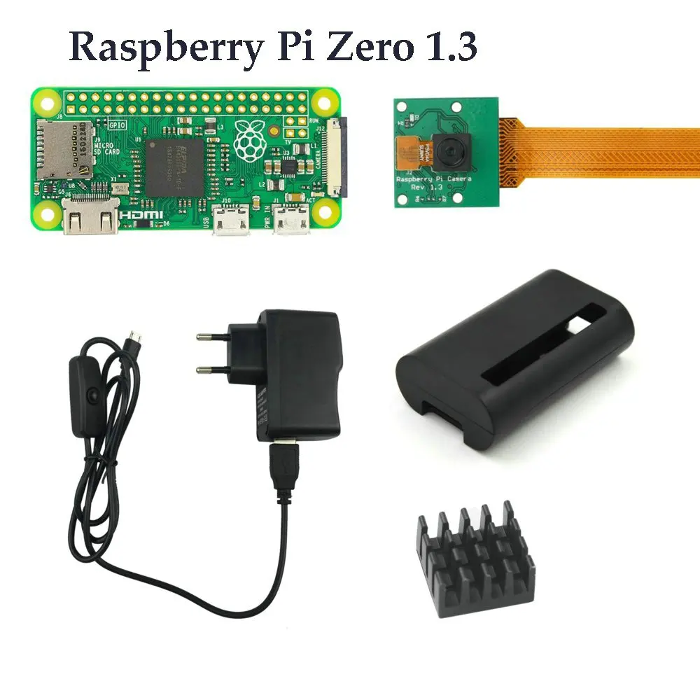 Bundle 2 Raspberry Pi Zero и Zero W стартовый комплект RPI 0+ камера+ адаптер питания+ алюминиевый чехол+ теплоотвод+ комплект адаптеров 3 в 1 - Цвет: Bundle 2