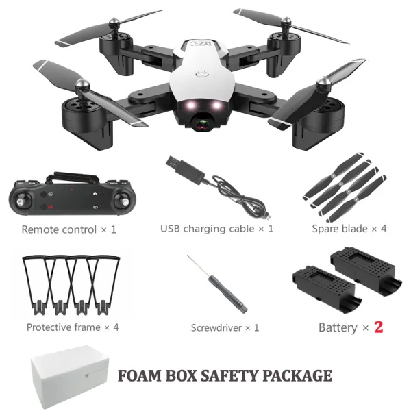 720P WHITE 2 BATTERY HY107 Дроны с камерой широкоугольный HD двойной камерой Дрон Wi-Fi FPV высота удерживайте за мной складной RC Квадрокоптер с камерой - Цвет: 720P WHITE 2 BATTERY