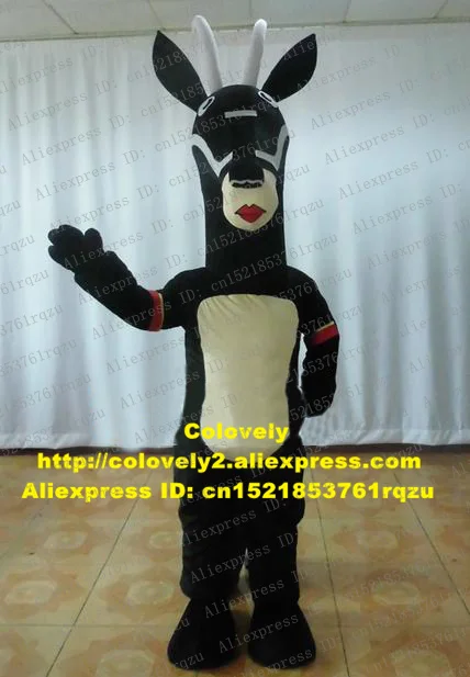 Черный козья овца Антилопа Газель талисман костюм для взрослых с героями