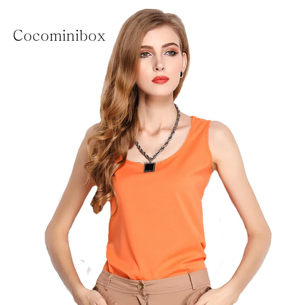 Women Casual Soft Round Neck Chiffon Tank Top Summer Regular Sleeveless Fitness Solid t shirt Plus Size | Женская одежда