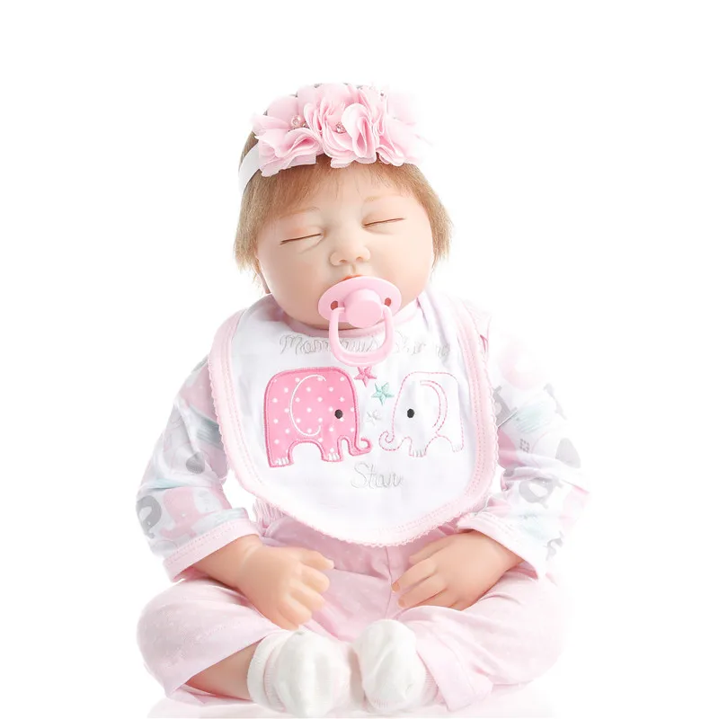 SanyDoll 22 дюйма 55 см Детские куклы из силикона Реалистичная кукла милый кусок одежды