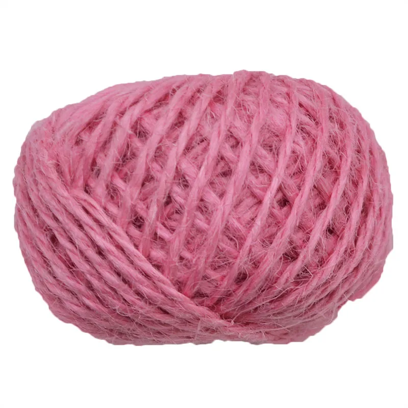 pink 30 м натуральный джутовый шнур из мешковины Hessian, пеньковая веревка, подарочная упаковка, струны для рождественских мероприятий и вечеринок - Цвет: pink