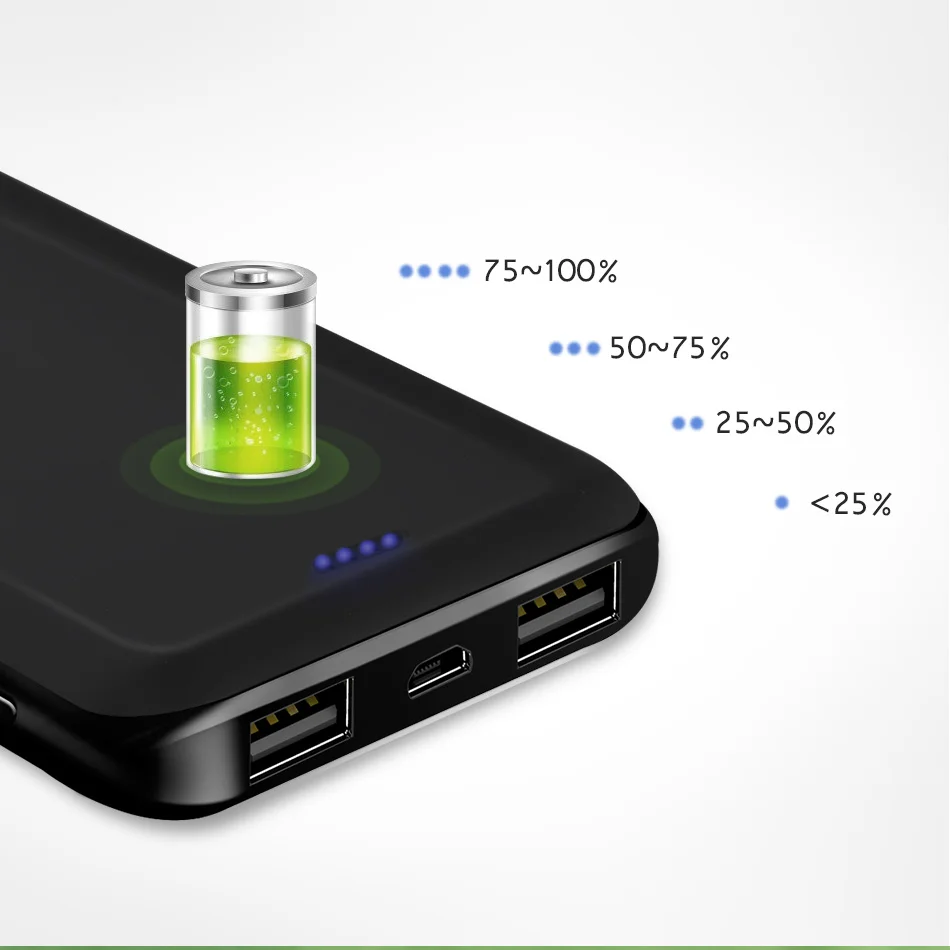 CHOETECH 10000 мАч power Bank ультра тонкая Быстрая зарядка портативное зарядное устройство