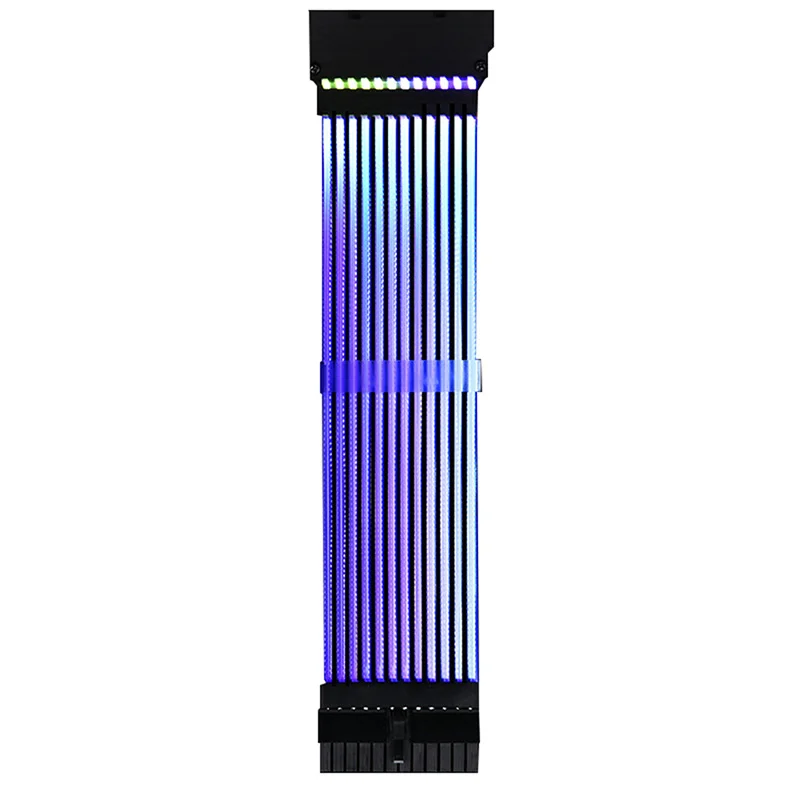 24Pin + 8Pin неоновая линия 24 контактный блок питания RGB ПК материнская плата
