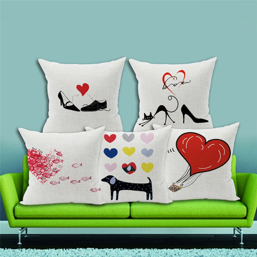 

Cat Decorative Pillow Cover Square Owl Cushion Cheap Animal Cotton Linen Pillowcase Quality First 45x45cm Throw Pillow Cases