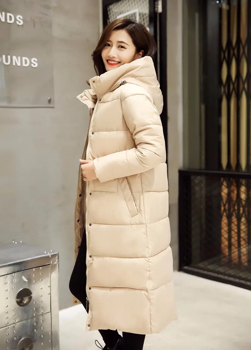 Новинка 2016 зимняя теплая куртка для женщин с капюшоном воротником-стойкой