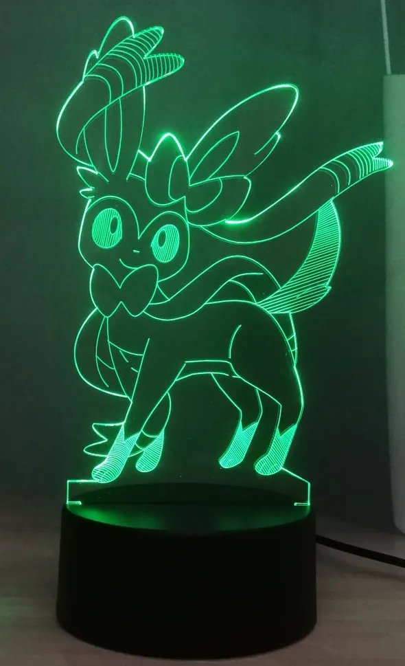 Fairy Elves 3D светодиодный ночник с покемоном, Милый Пикачу, сказочные эльфы, USB переключатель, разноцветный прикроватный светильник, декоративный детский праздничный подарок, Прямая поставка - Испускаемый цвет: Fairy Elves