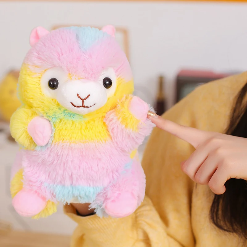1 шт. 20 см мини Альпака плюшевая игрушка кавайная Радуга ручная кукла