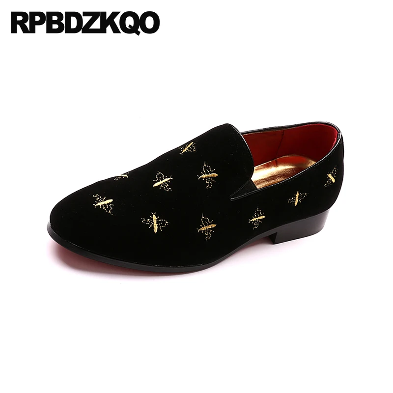 обувь Увеличение высоты цветок бархат лоферы тапочки для некурящих