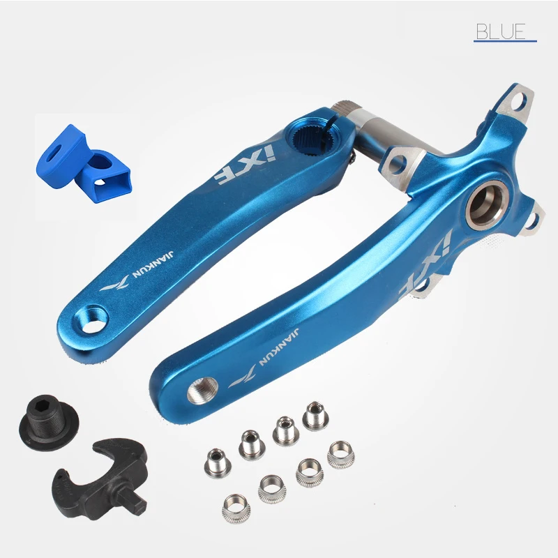 Crank Blue IXF 104 BCD CNC Untralight Crank Arm 170 мм MTB/дорожный велосипедный шатун с BB крышка шатуна для велосипеда Аксессуары для велосипеда - Цвет: Crank Blue