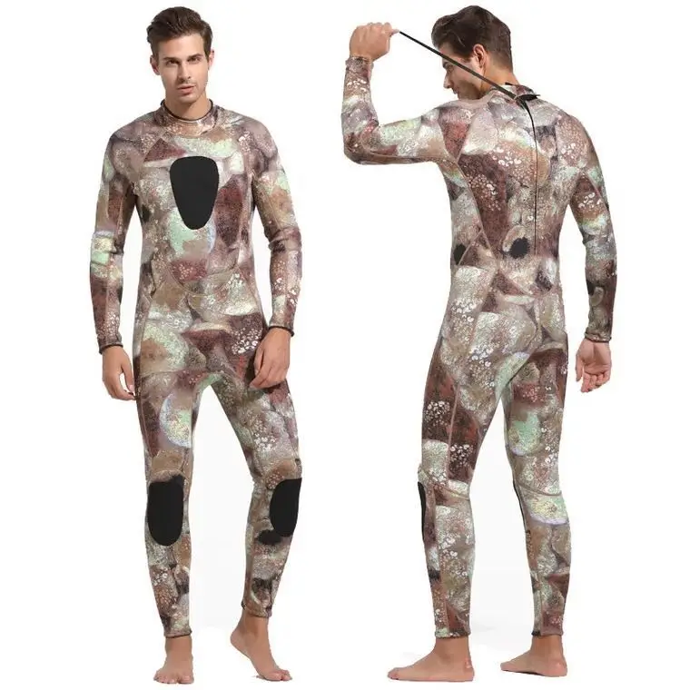 

Mens Wetsuit Men 3MM Camo Neoprene One-piece Stretch Diving Suit Surfing Sailing Snorkel Jetski Canoe Wetsuits Wet Suit Back Zip