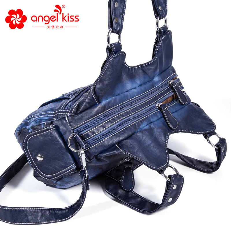 Angelkiss/мягкие вместительные модные сумки Хобо женские кошельки сумка на плечо