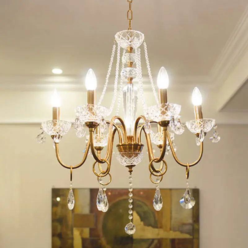Arte Copper Hotel Lighting Rustic Ceiling Chandelier Lamp Vintage Crystal Retro Dining Room Chandeliers Led Candelabro | Лампы и
