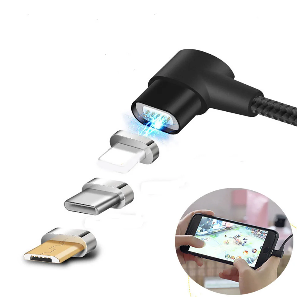 Магнитный кабель 6 поколения 90 градусов L зарядный usb для iphone 7 Samsung Huawei Xiaomi адаптер